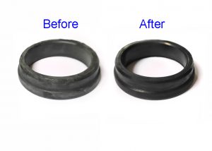 Cleaning of rubber parts