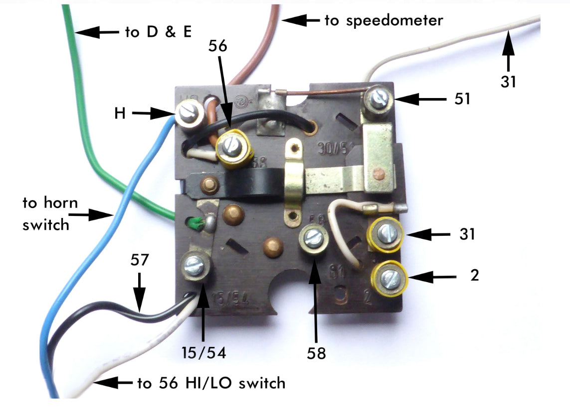 Wiring - ignition switch plate