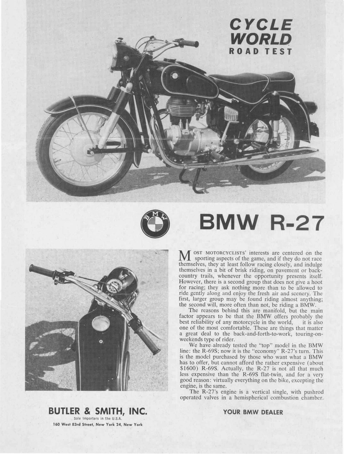 Road test BMW R27 1963