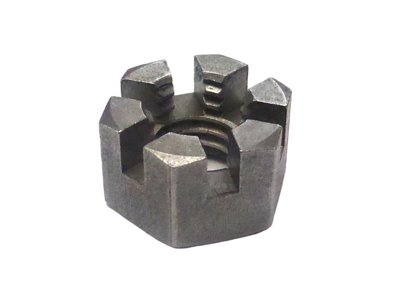 Crown nut M8 x 1.25 H = 8 mm - plain steel