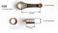 Set of connecting rod, crankpin, roller cage & rollers - no replacement for alu conrod