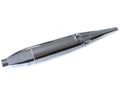 Muffler "Torpedo" Ø 100 mm, left, with seam - chrome - for 36 mm exhaust pipe
