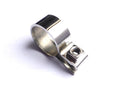 Exhaust pipe clamp R27, front, with welded nut - polished SSt