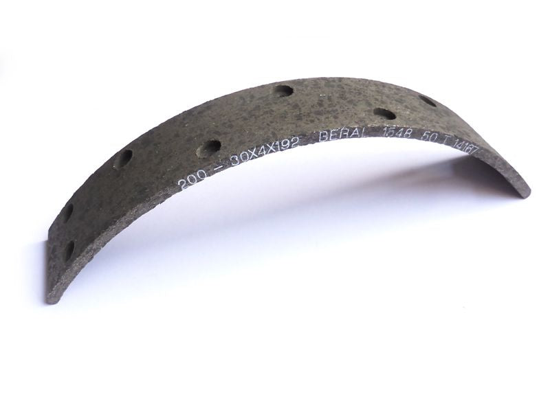 Brake lining for full hub, with 3 mm rivet holes - 30 x 4 x 192 - Beral "Grün" NON-ASBESTOS
