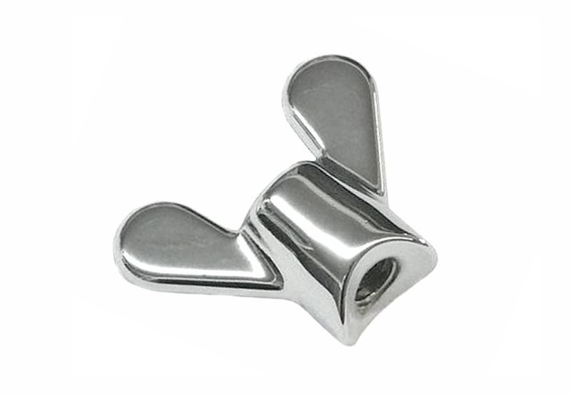 Wing nut for rear brake rod - polished brass