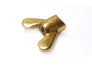 Wing nut for rear brake rod - polished brass