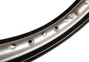 Rim, black/silver steel - 1.85 x 19" - 36 spokes ►see details