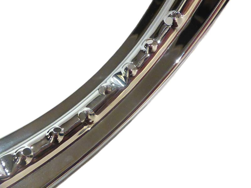 Steel rim 2.15 x 18" - chromed, for 140 mm spokes 2x cross (made in Germany) ►see details
