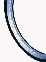 Steel rim, black & silver, M3.5 - 2.15 x 19" half hub