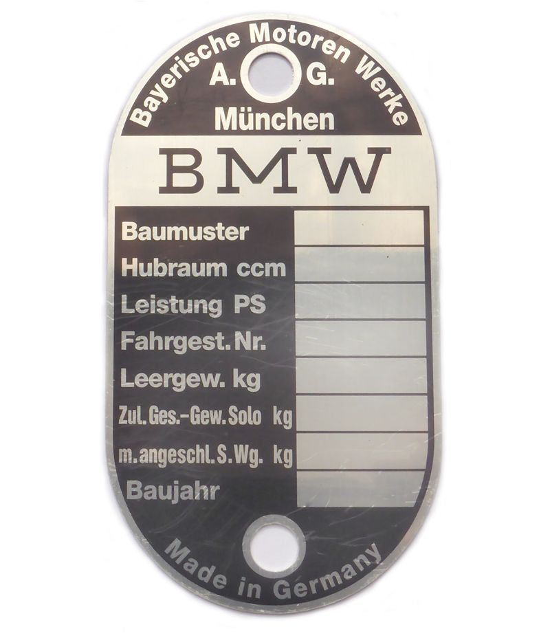 Vehicle identification plate - curved (blank) ►see details