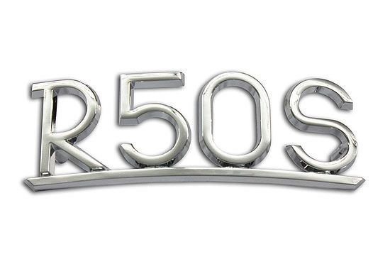 Emblem R50S, on rear fender - chrome (available for pre-order)