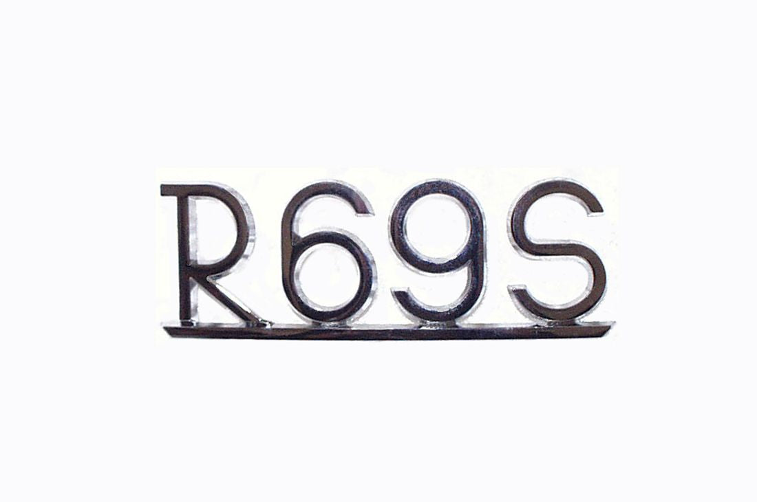 Emblem R69S, on rear fender - chrome