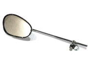 Rearview mirror, LH side, oval shape, with clamp for 22 mm steering bar