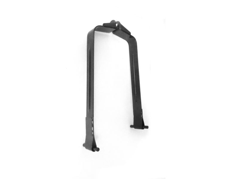 Battery strap, metal, base coated black, front + rear