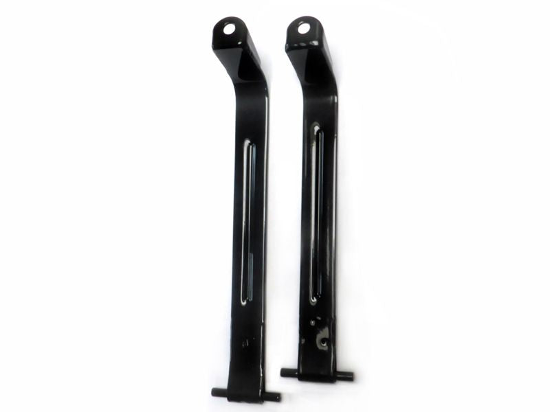 Battery strap, metal, base coated black, front + rear