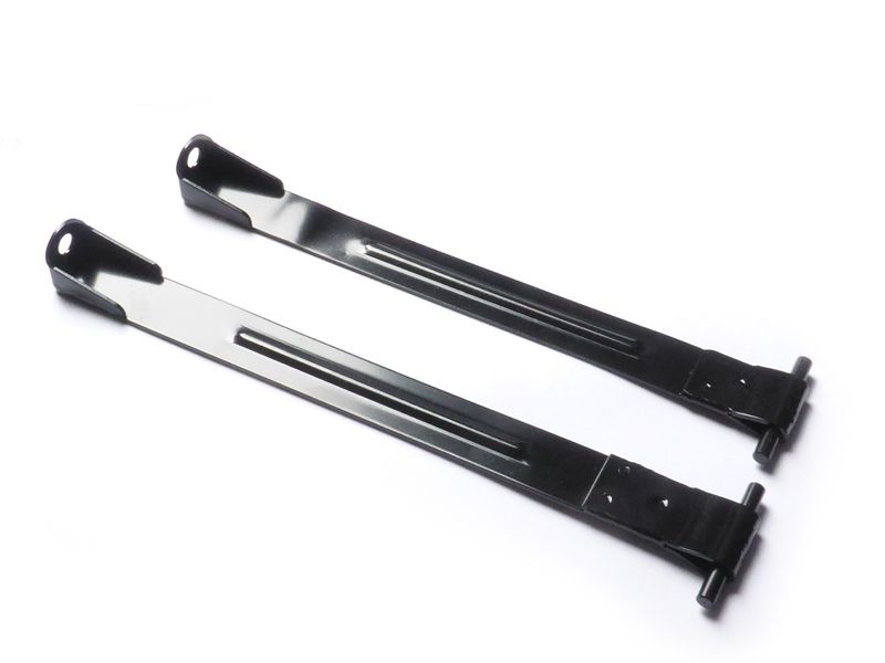 Battery strap, metal, base coated black, front + rear