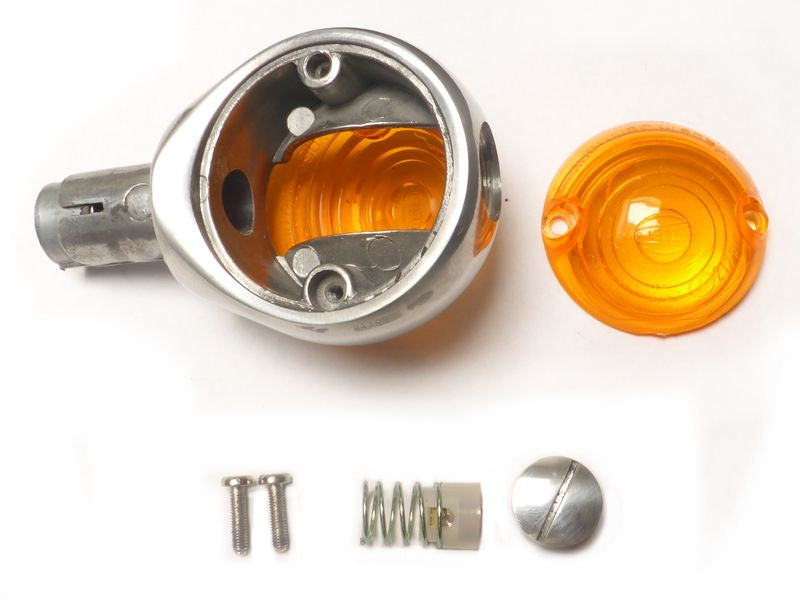 Blinker, original Hella, polished alu. housing (discontinued)