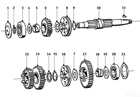 Gearbox, output shaft R50 – R69S